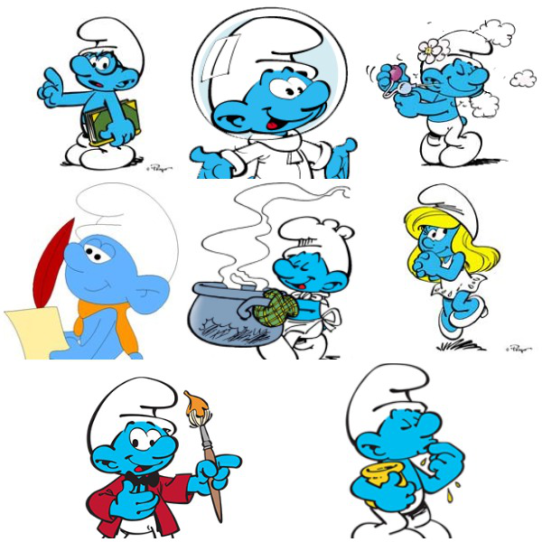 Group of Retro Smurfs